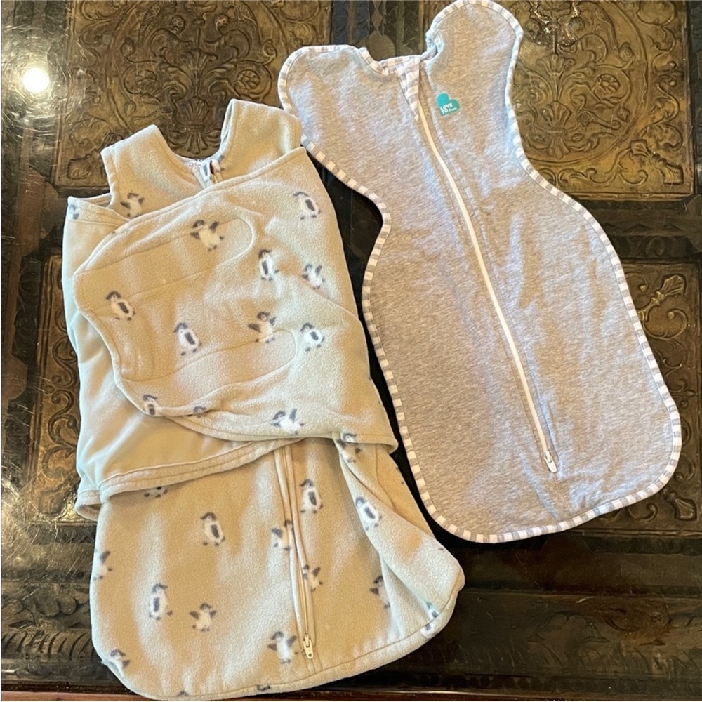 Halo Gray and Light Gray Baby Sleep Sacks - Zip-Up Swaddle Pajamas